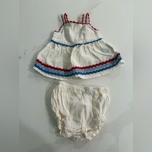 Infant red white and blue set